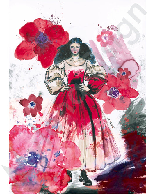 Anemone Fashion Illustration Print
